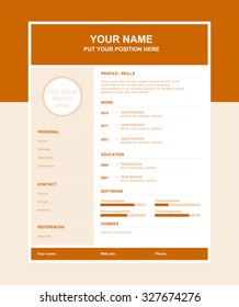 Vector simple resume template
