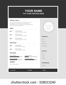 Vector simple resume template