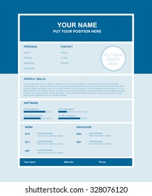 Vector simple resume template