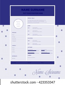 Vector simple resume template