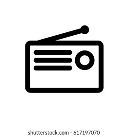 Vector simple retro radio icon