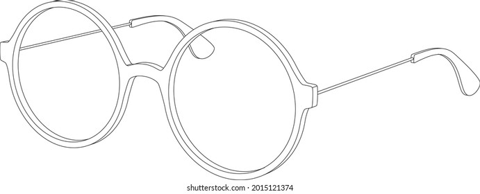 Vector simple round glasses spectacles isolated on white