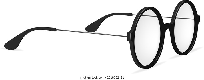 Vector simple round glasses spectacles isolated on white