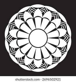 Vector simple round pattern mandala artwork.