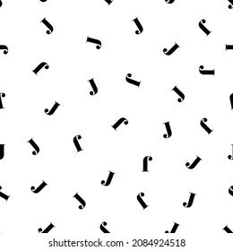 Vector simple seamless alphabet pattern with black latin letters. White repeatable unusual background.