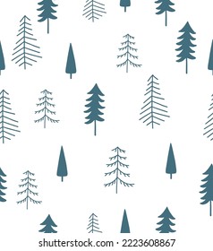 Vector simple Seamless Christmas and New Year`s pattern. Winter and Christmas elements. Wrap for gifts. Vector illustration. Doodle style.