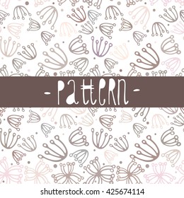 Vector simple seamless pattern with hand drawn doodle design elements.  . Seamless vector texture for web, print, wallpaper, wrapping paper, fall fashion decor, card invitation