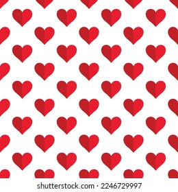 Vector simple seamless pattern with red hearts. Repeatable background for Valentine`s day. Fashion love print