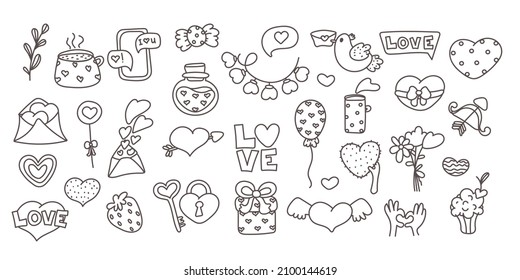 Vector simple set of valentines day clipart