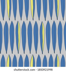 Vector simple shape color blocking leaf motif seamless repeat pattern