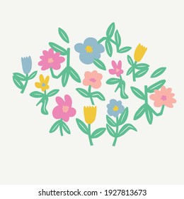Vector simple shape flower icon illustration graphic resource