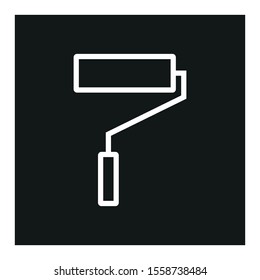 vector simple shapes icon of paint roller walls