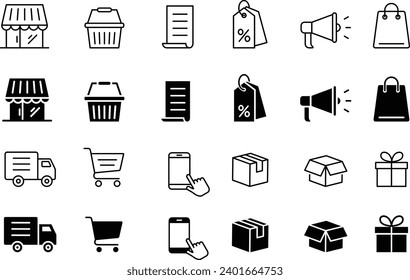 Vector Simple Shopping Icon Set