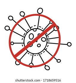 Vector simple sign caution coronavirus. Stop coronavirus.Covid 2019. Stop sign