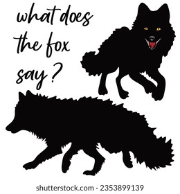 Vector simple silhouettes set: what does the fox say?