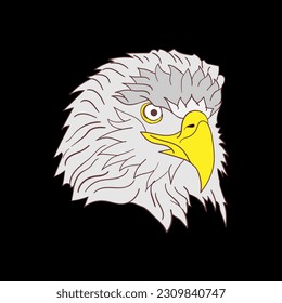 vector simple sketch of eagle head
