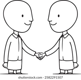 Vector of a simple skethch of two people shaking hands
