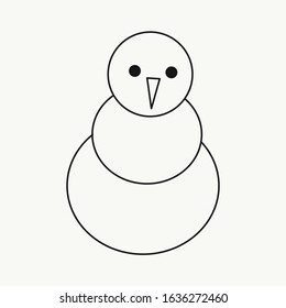 Vector. Simple snowman with geometry.