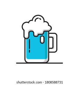 vector simple soft drink and beer glass flat icon illustration