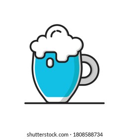 vector simple soft drink and beer glass flat icon illustration