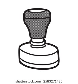 vector simple stamp handle oval slanted left