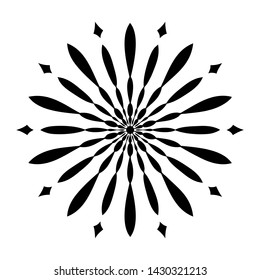 Vector simple star burst mandala design motif