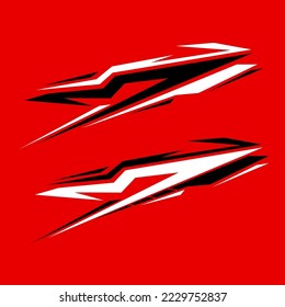 vector simple sticker design for car body red color
