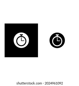 vector simple stopwatch icon with black and white color