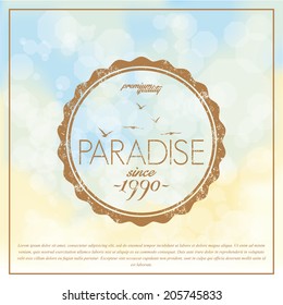 Vector Simple Stylish Color Beach Related Label