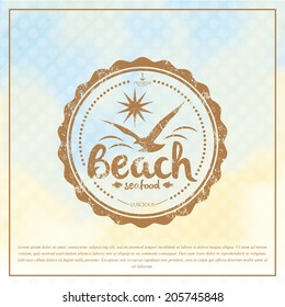 Vector Simple Stylish Color Beach Related Label