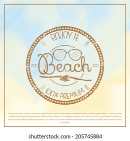 Vector Simple Stylish Color Beach Related Label