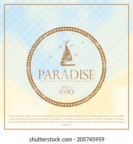 Vector Simple Stylish Color Beach Related Label