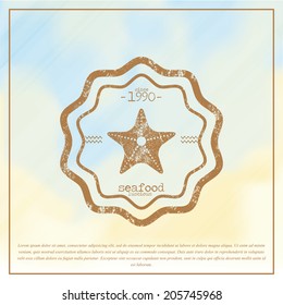 Vector Simple Stylish Color Beach Related Label
