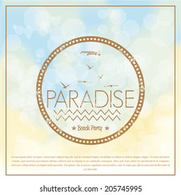 Vector Simple Stylish Color Beach Related Label