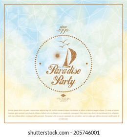 Vector Simple Stylish Color Beach Related Label