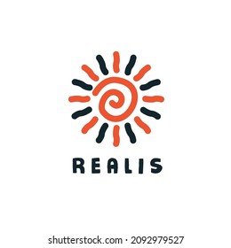 vector simple sun line minimalist ,doodle toy logo Perfect for any brand
