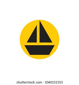 vector of simple sun and ship logo