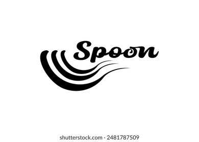 Vector simple text SPOON, for free design. 