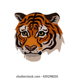 Vector simple tiger portrait
