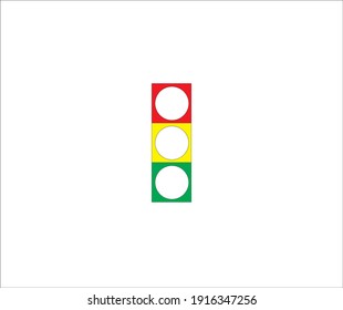 vector simple traffic light with white background