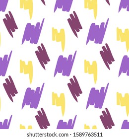 Vector simple trendy seamless pattern of abstract shapes, doodles. Colorful light style of this background for your design.