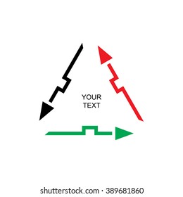 Vector simple triangle recycle sign isolated