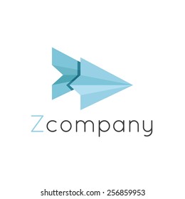 Vector simple two planes Z letter logotype