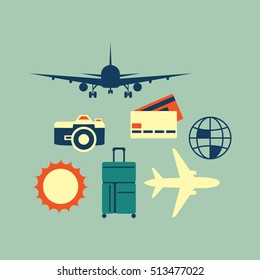 Vector simple universal travel set to use for web