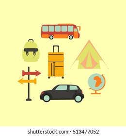 Vector simple universal travel set to use for web
