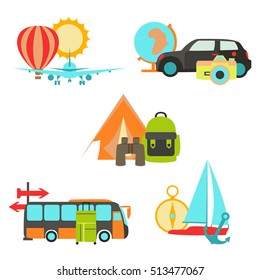 Vector simple universal travel set to use for web