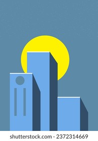 Vector simple urban architecture minimalist background design