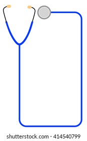 vector simple vertical rectangle stethoscope Frame at white background