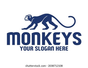 Vector of Simple Walking monkey logo