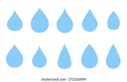 Vector Simple Water Drop Icon Set Stock Vector (Royalty Free ...